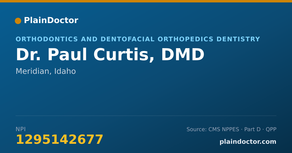 Shareable card for Paul Curtis, DMD - Orthodontics and Dentofacial Orthopedics Dentistry, Meridian, ID
