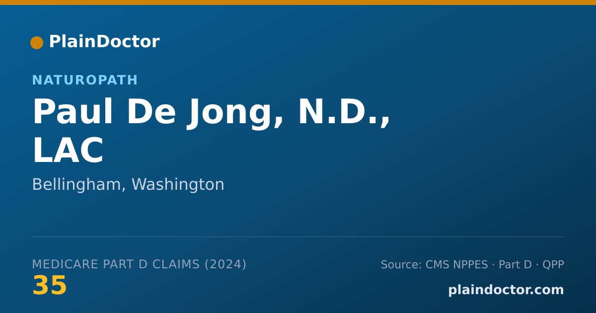 Shareable card for Paul De Jong, N.D., LAC - Naturopath, Bellingham, WA