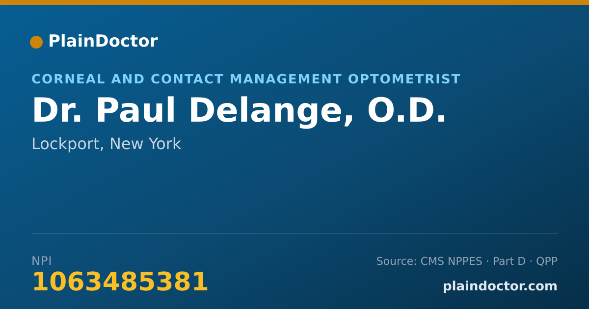 Shareable card for Paul Delange, O.D. - Corneal and Contact Management Optometrist, Lockport, NY