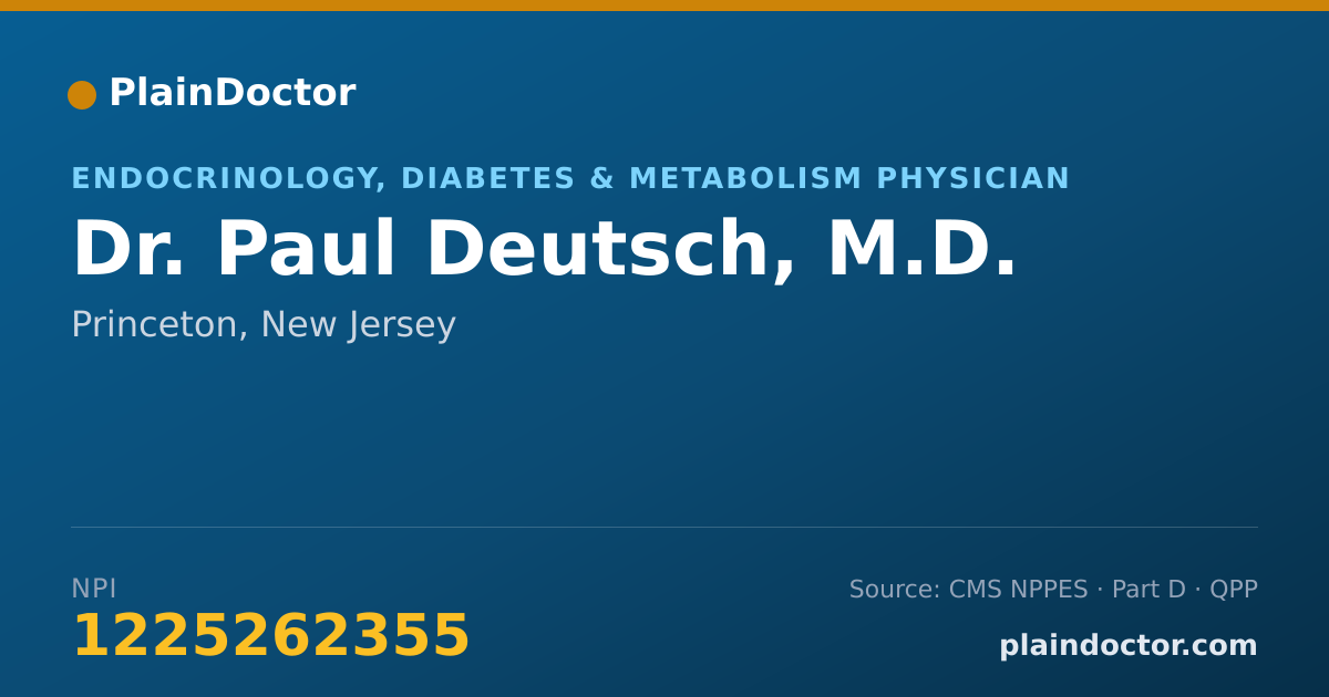 Shareable card for Paul Deutsch, M.D. - Endocrinology, Diabetes & Metabolism Physician, Princeton, NJ