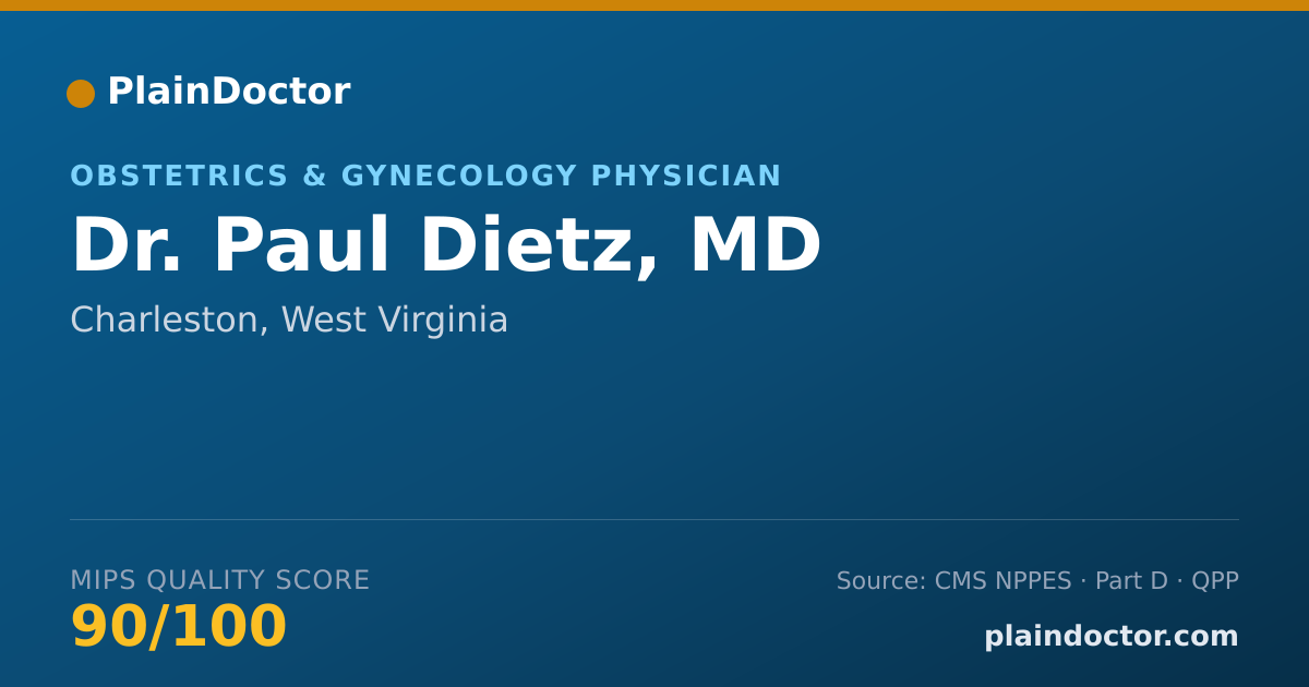 Shareable card for Paul Dietz, MD - Obstetrics & Gynecology Physician, Charleston, WV