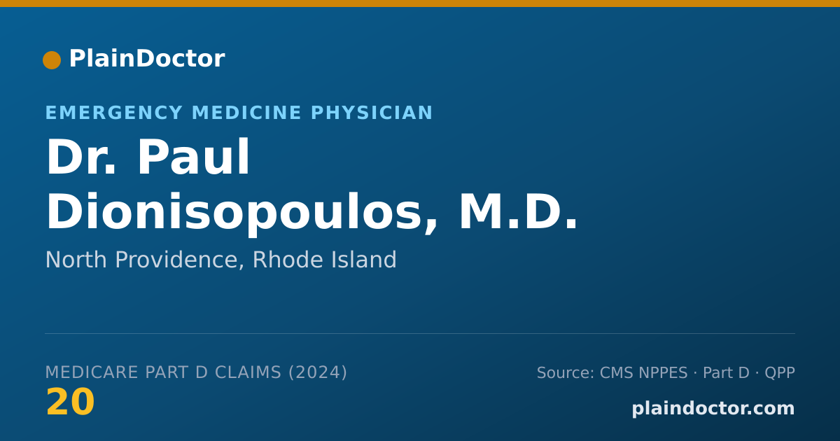Shareable card for Paul Dionisopoulos, M.D. - Emergency Medicine Physician, North Providence, RI