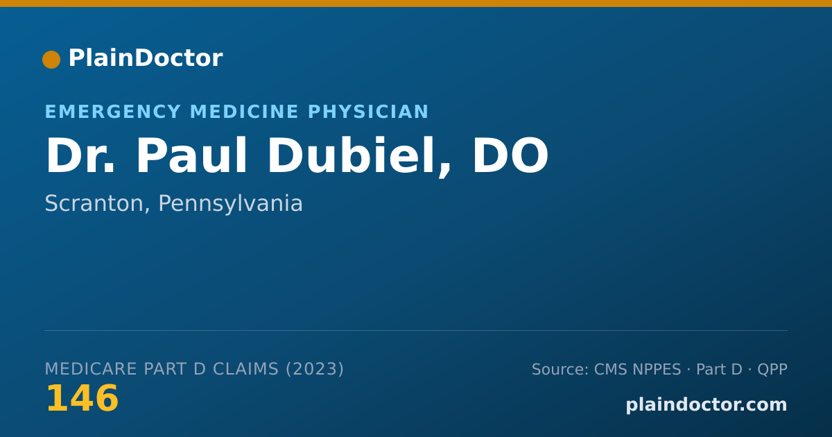 Shareable card for Paul Dubiel, DO - Emergency Medicine Physician, Scranton, PA