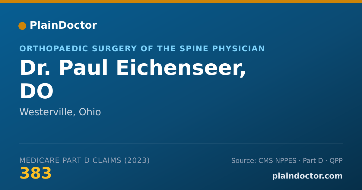 Shareable card for Paul Eichenseer, DO - Orthopaedic Surgery of the Spine Physician, Westerville, OH