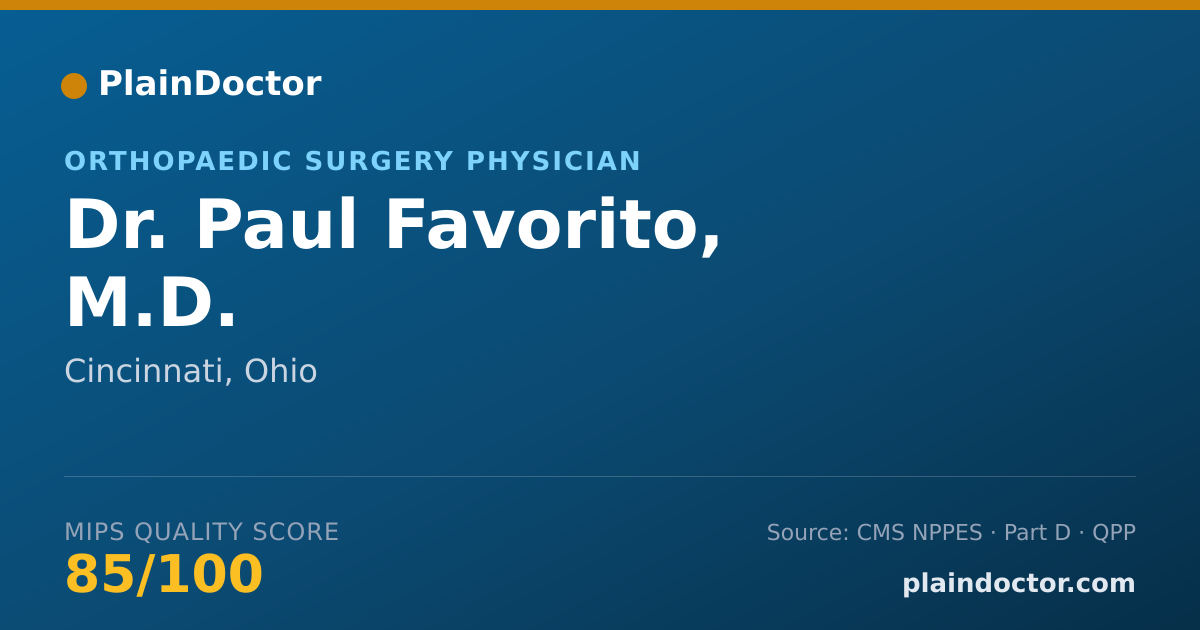 Shareable card for Paul Favorito, M.D. - Orthopaedic Surgery Physician, Cincinnati, OH