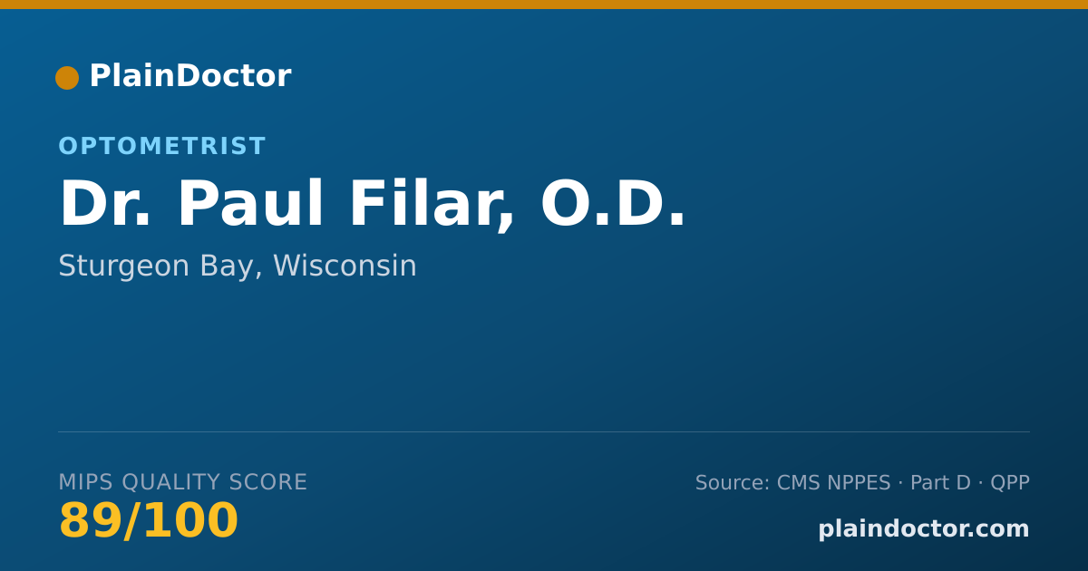 Shareable card for Paul Filar, O.D. - Optometrist, Sturgeon Bay, WI