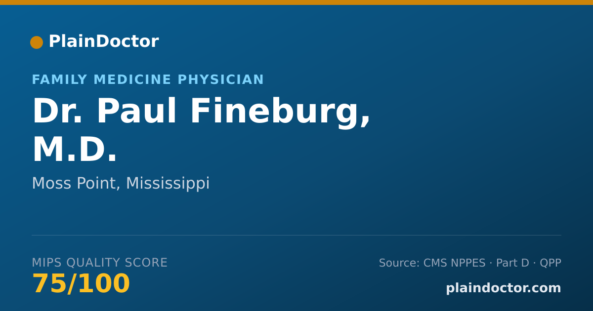 Shareable card for Paul Fineburg, M.D. - Family Medicine Physician, Moss Point, MS