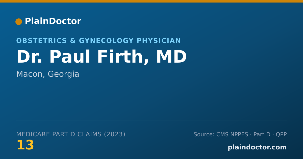 Shareable card for Paul Firth, MD - Obstetrics & Gynecology Physician, Macon, GA
