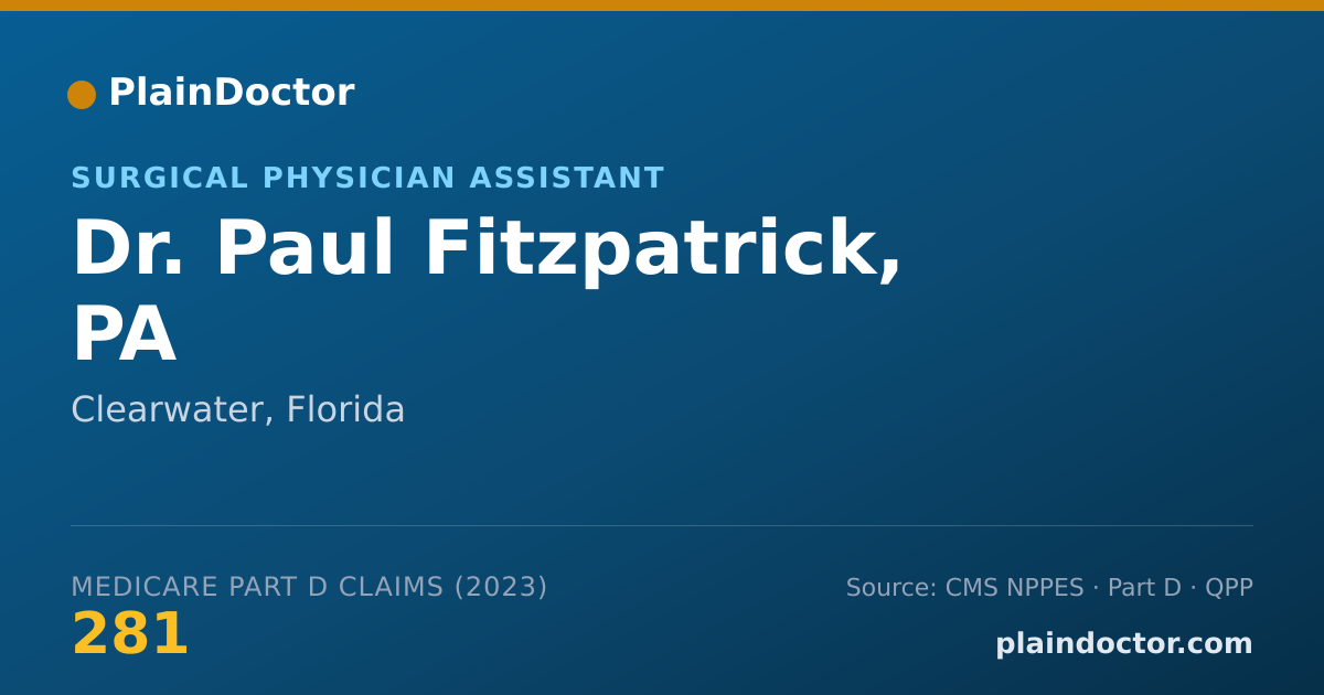 Shareable card for Paul Fitzpatrick, PA - Surgical Physician Assistant, Clearwater, FL