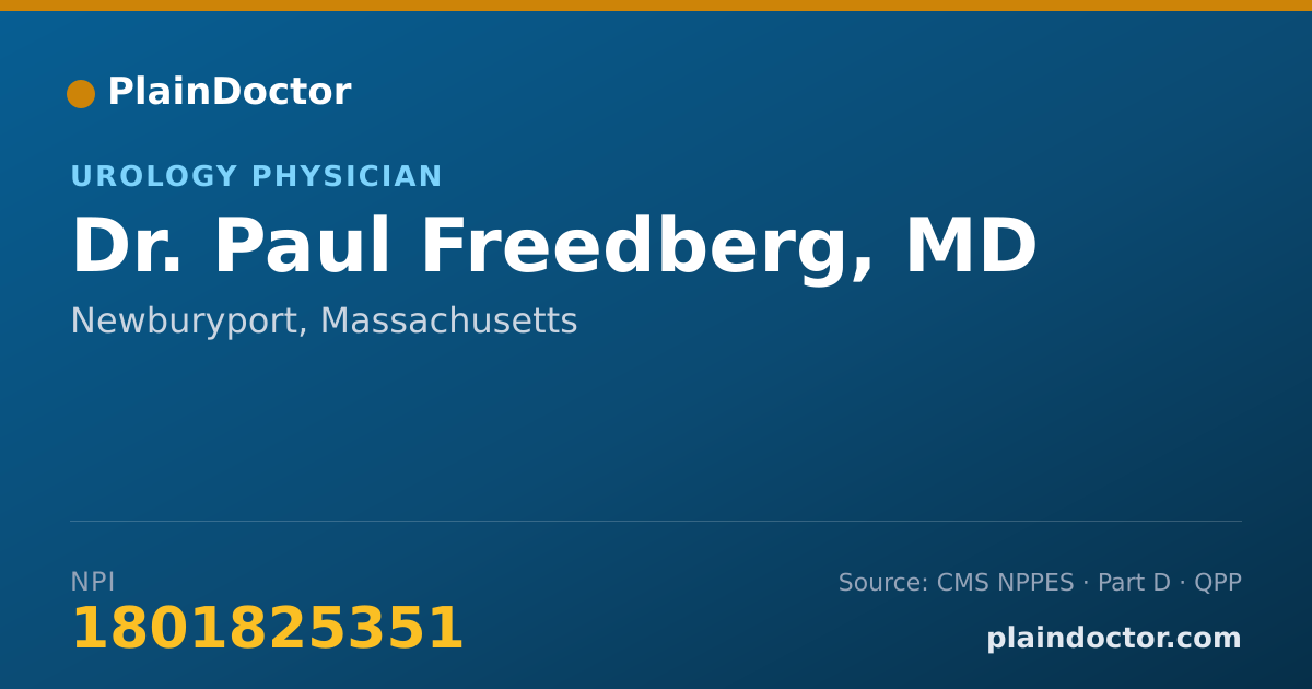 Shareable card for Paul Freedberg, MD - Urology Physician, Newburyport, MA