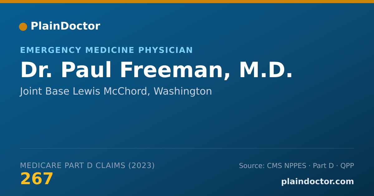 Shareable card for Paul Freeman, M.D. - Emergency Medicine Physician, Joint Base Lewis McChord, WA