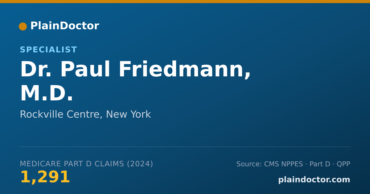 Shareable card for Paul Friedmann, M.D. - Specialist, Rockville Centre, NY