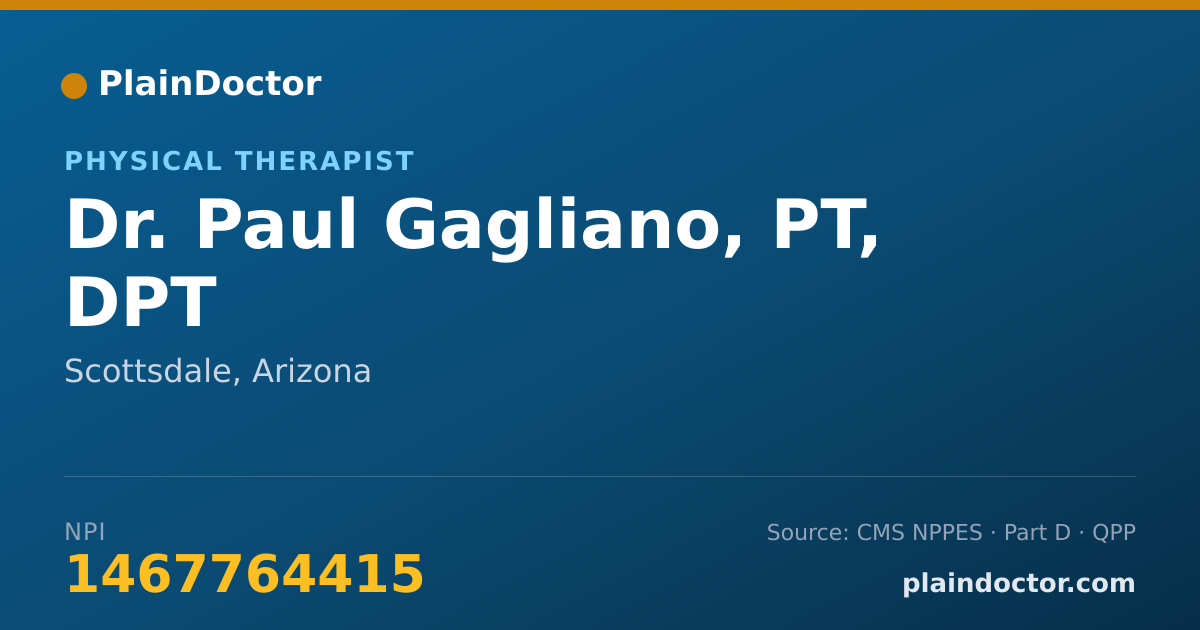 Shareable card for Paul Gagliano, PT, DPT - Physical Therapist, Scottsdale, AZ
