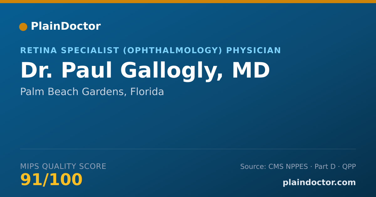 Shareable card for Paul Gallogly, MD - Ophthalmology Physician, Palm Beach Gardens, FL