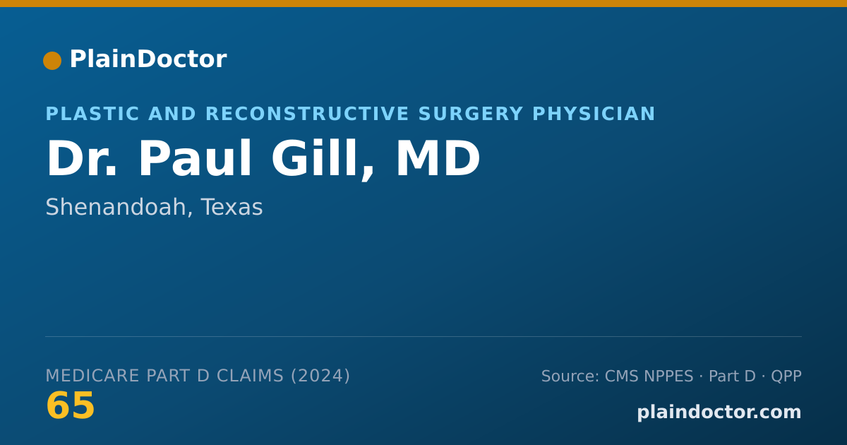 Shareable card for Paul Gill, MD - Plastic and Reconstructive Surgery Physician, Shenandoah, TX
