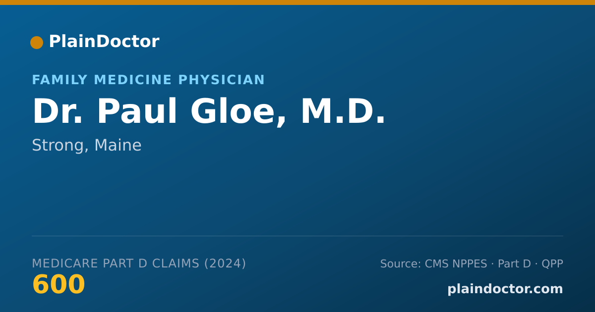 Shareable card for Paul Gloe, M.D. - Family Medicine Physician, Strong, ME