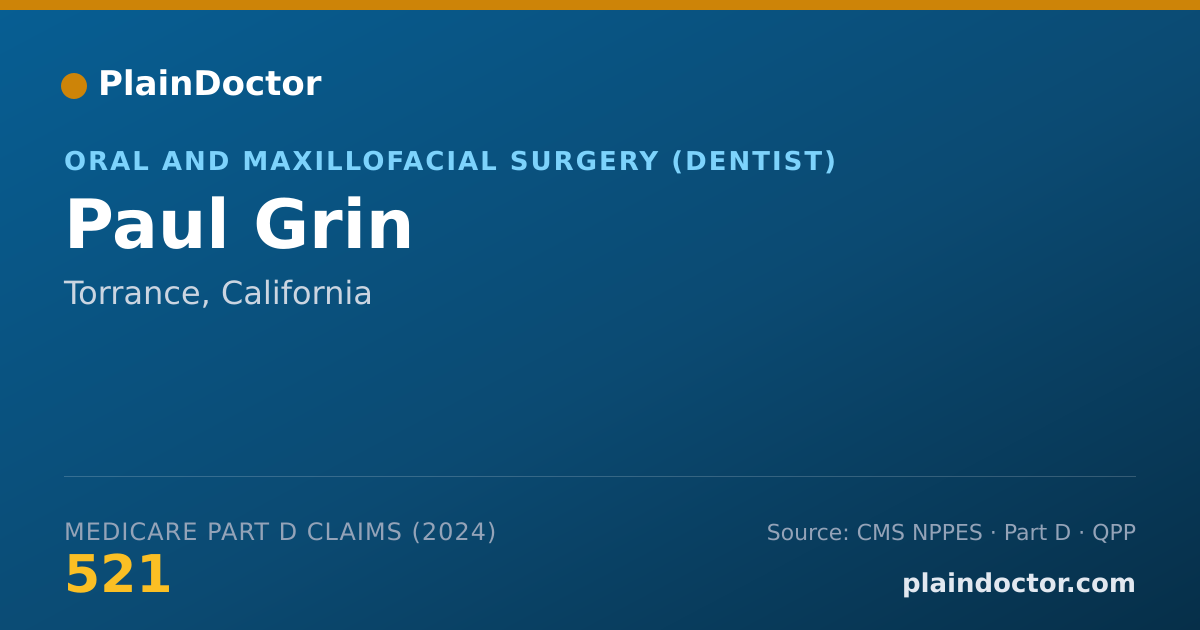 Shareable card for Paul Grin - Oral and Maxillofacial Surgery (Dentist), Torrance, CA