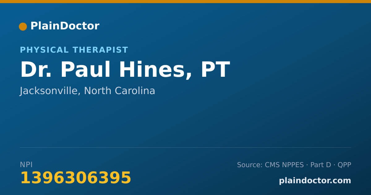 Shareable card for Paul Hines, PT - Physical Therapist, Jacksonville, NC