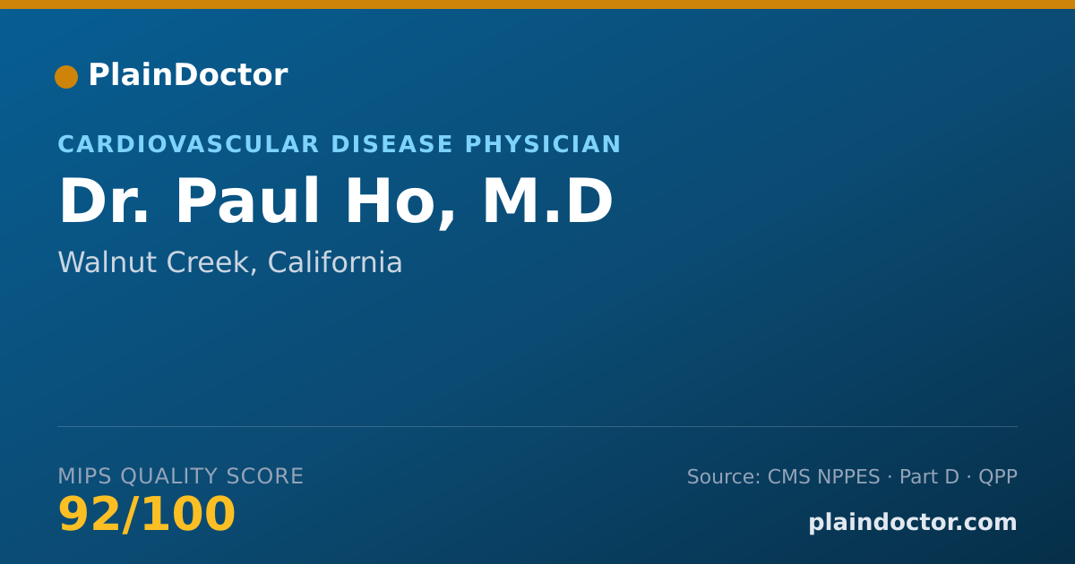 Shareable card for Paul Ho, M.D - Cardiovascular Disease Physician, Walnut Creek, CA