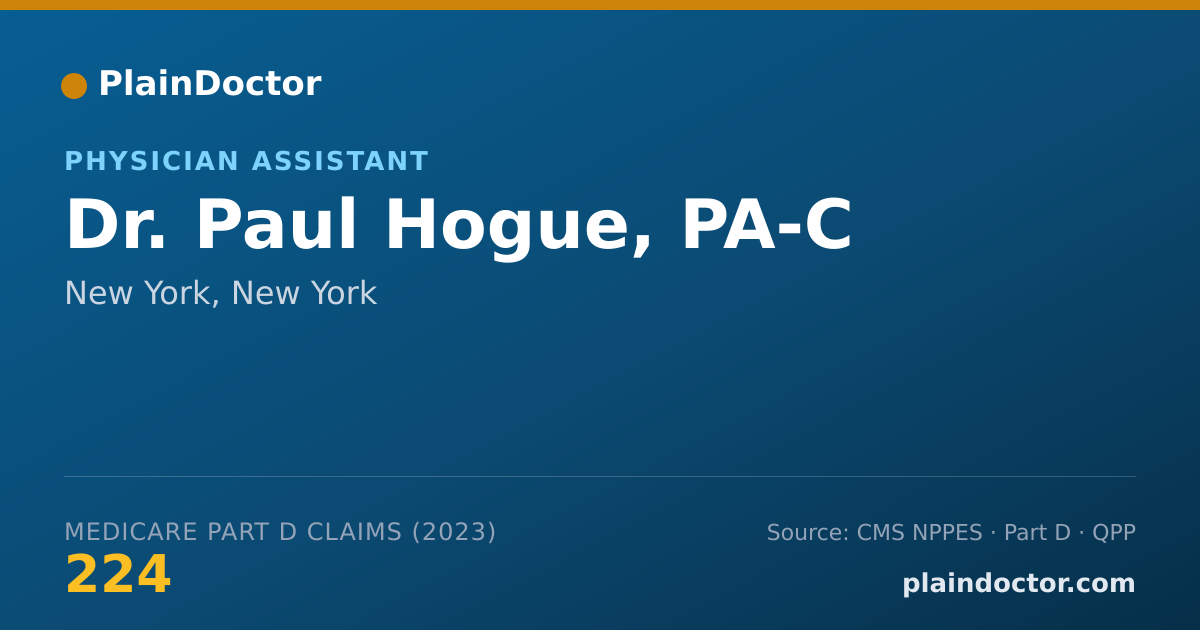 Shareable card for Paul Hogue, PA-C - Physician Assistant, New York, NY