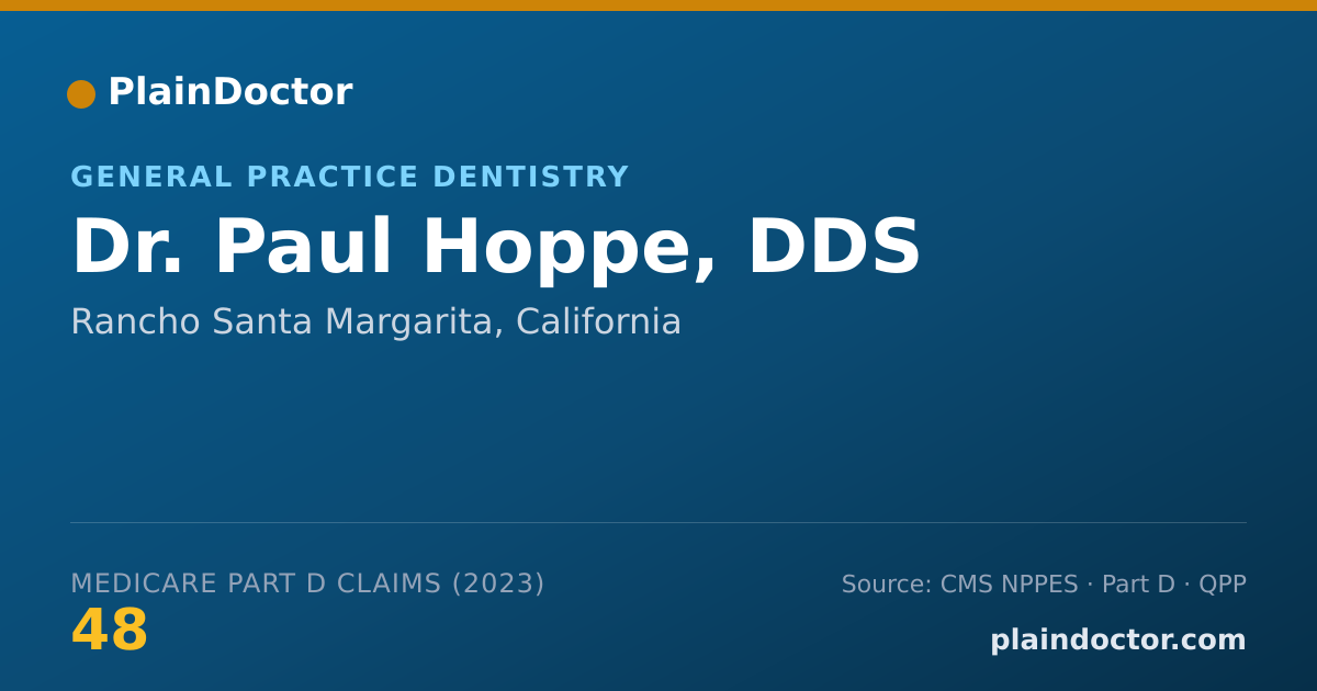 Shareable card for Paul Hoppe, DDS - General Practice Dentistry, Rancho Santa Margarita, CA