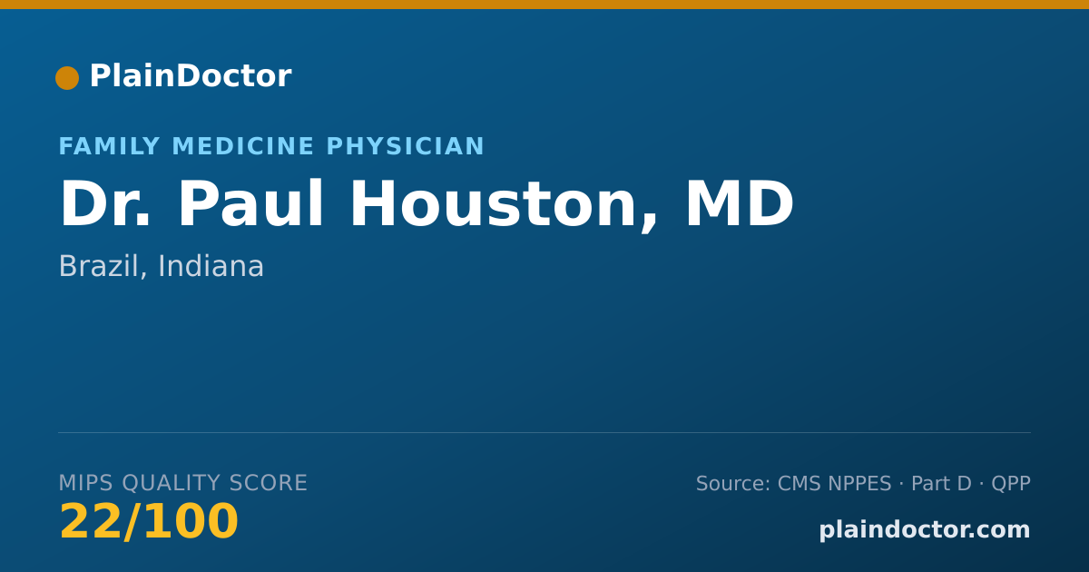 Shareable card for Paul Houston, MD - Family Medicine Physician, Brazil, IN