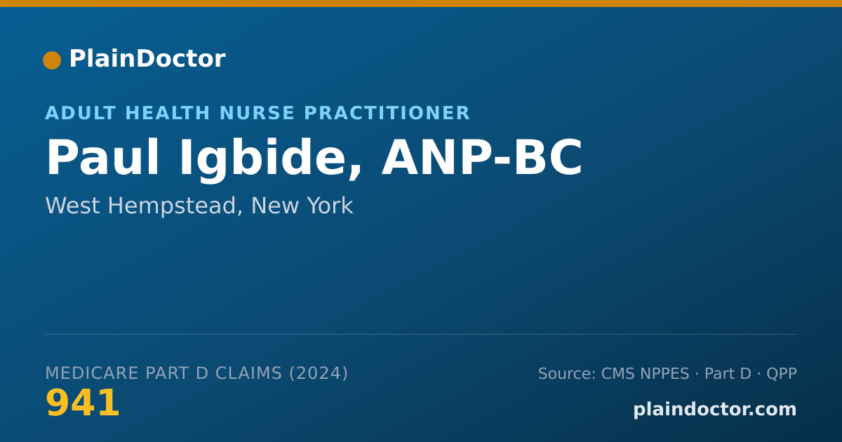Shareable card for Paul Igbide, ANP-BC - Adult Health Nurse Practitioner, West Hempstead, NY