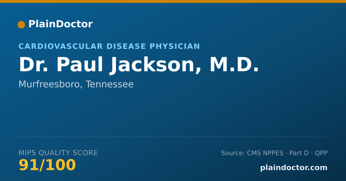 Shareable card for Paul Jackson, M.D. - Cardiovascular Disease Physician, Murfreesboro, TN