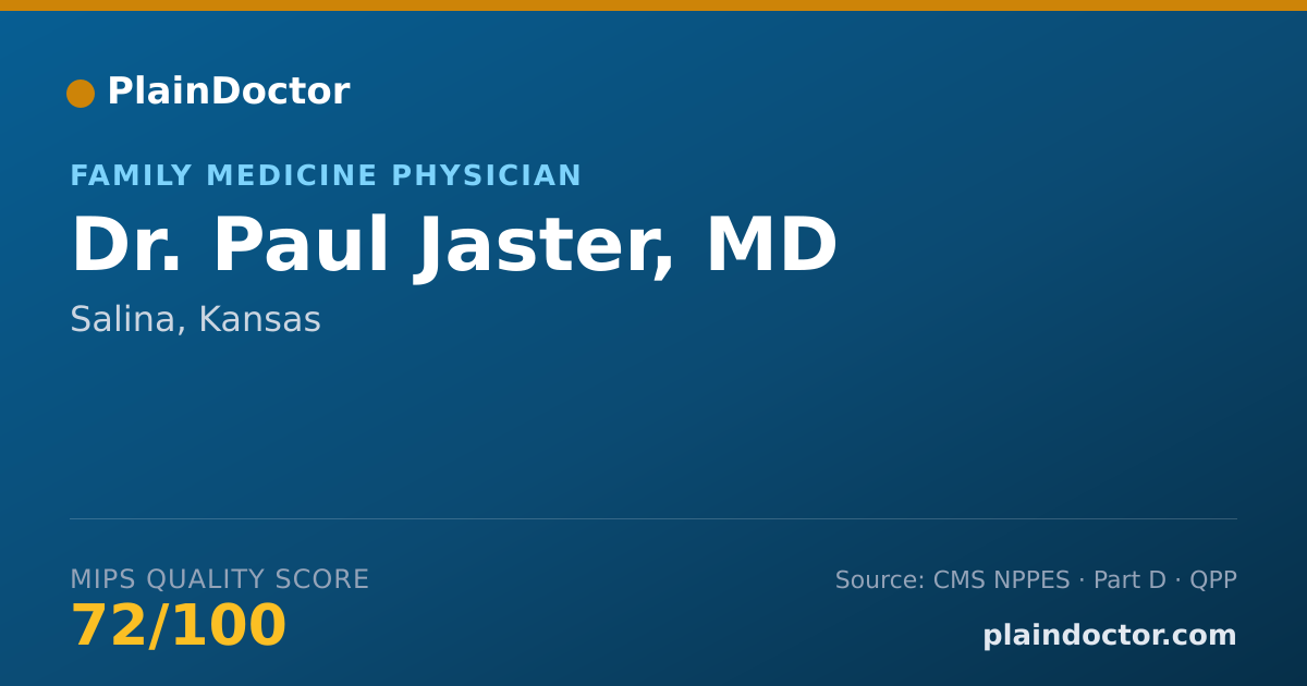 Shareable card for Paul Jaster, MD - Family Medicine Physician, Salina, KS