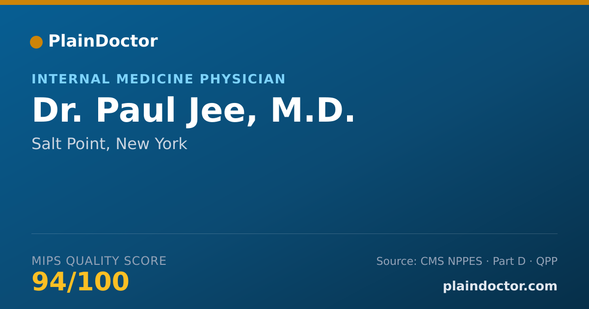 Shareable card for Paul Jee, M.D. - Internal Medicine Physician, Salt Point, NY