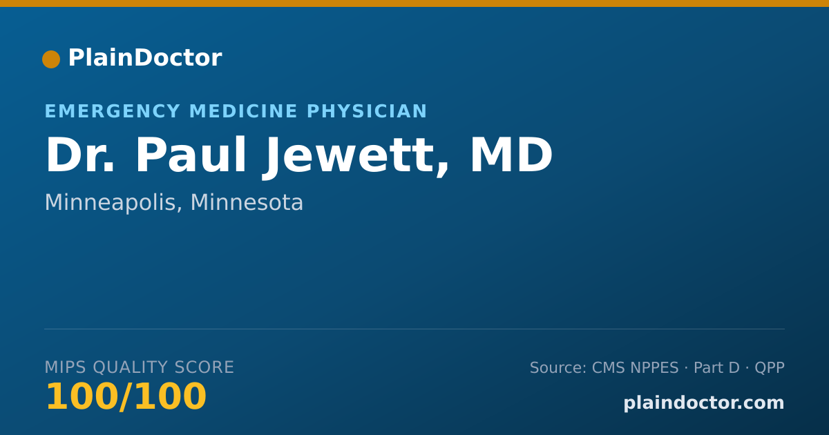Shareable card for Paul Jewett, MD - Emergency Medicine Physician, Minneapolis, MN
