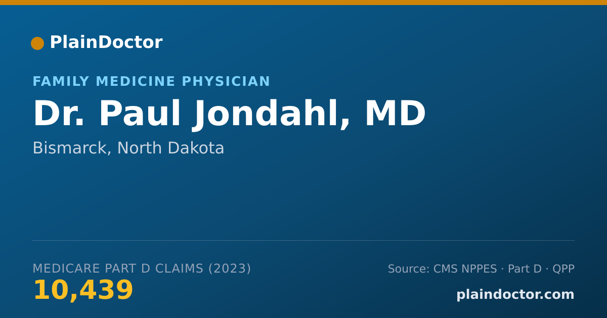 Shareable card for Paul Jondahl, MD - Family Medicine Physician, Bismarck, ND