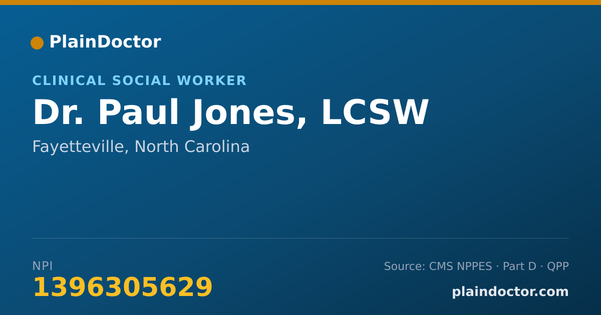 Shareable card for Paul Jones, LCSW - Clinical Social Worker, Fayetteville, NC