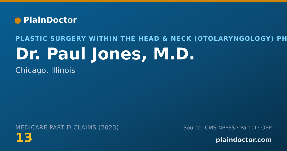 Shareable card for Paul Jones, M.D. - Plastic Surgery within the Head & Neck (Otolaryngology) Physician, Chicago, IL