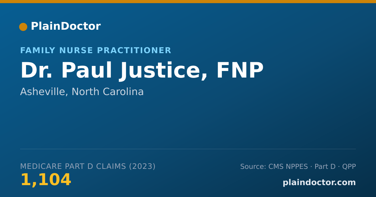 Shareable card for Paul Justice, FNP - Family Nurse Practitioner, Asheville, NC
