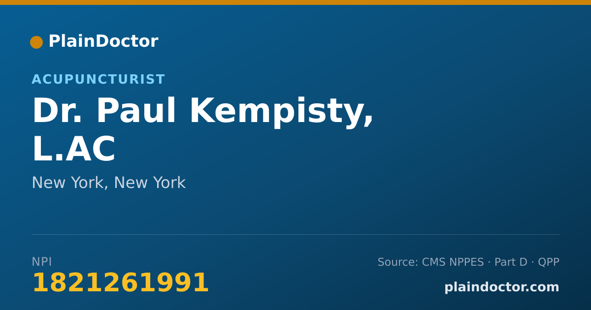 Shareable card for Paul Kempisty, L.AC - Acupuncturist, New York, NY