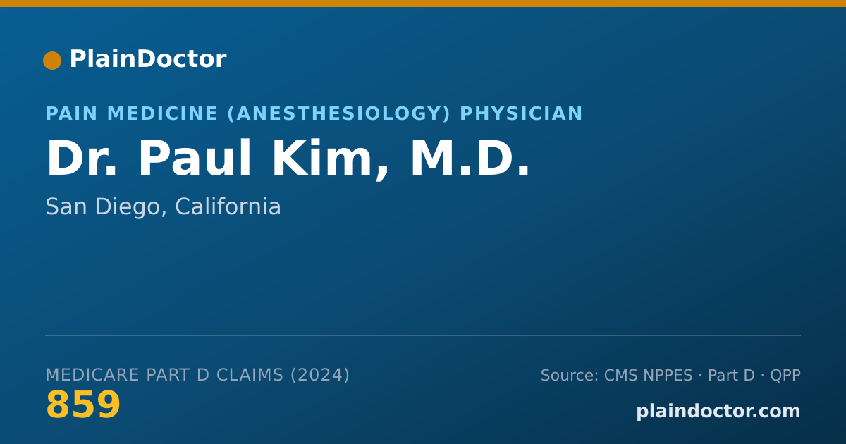 Shareable card for Paul Kim, M.D. - Pain Medicine (Anesthesiology) Physician, San Diego, CA
