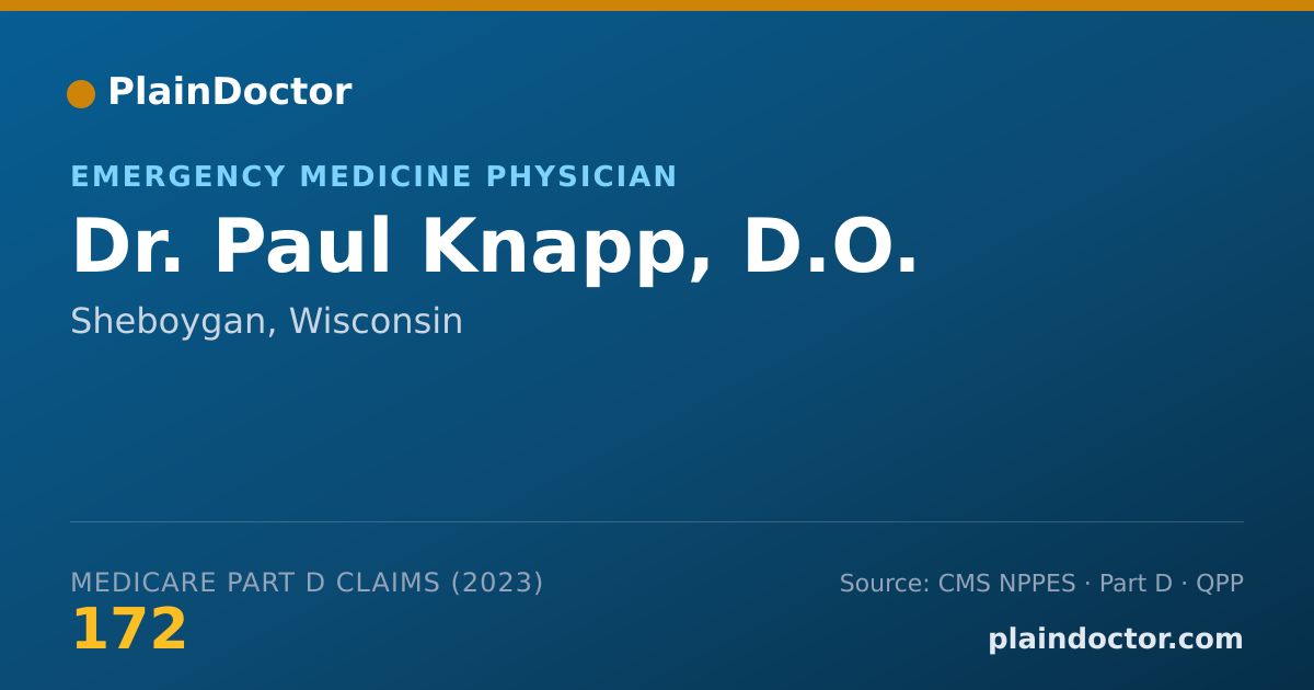 Shareable card for Paul Knapp, D.O. - Emergency Medicine Physician, Sheboygan, WI