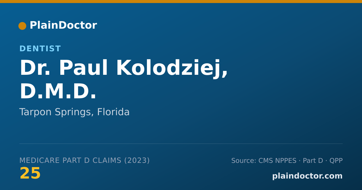 Shareable card for Paul Kolodziej, D.M.D. - Dentist, Tarpon Springs, FL