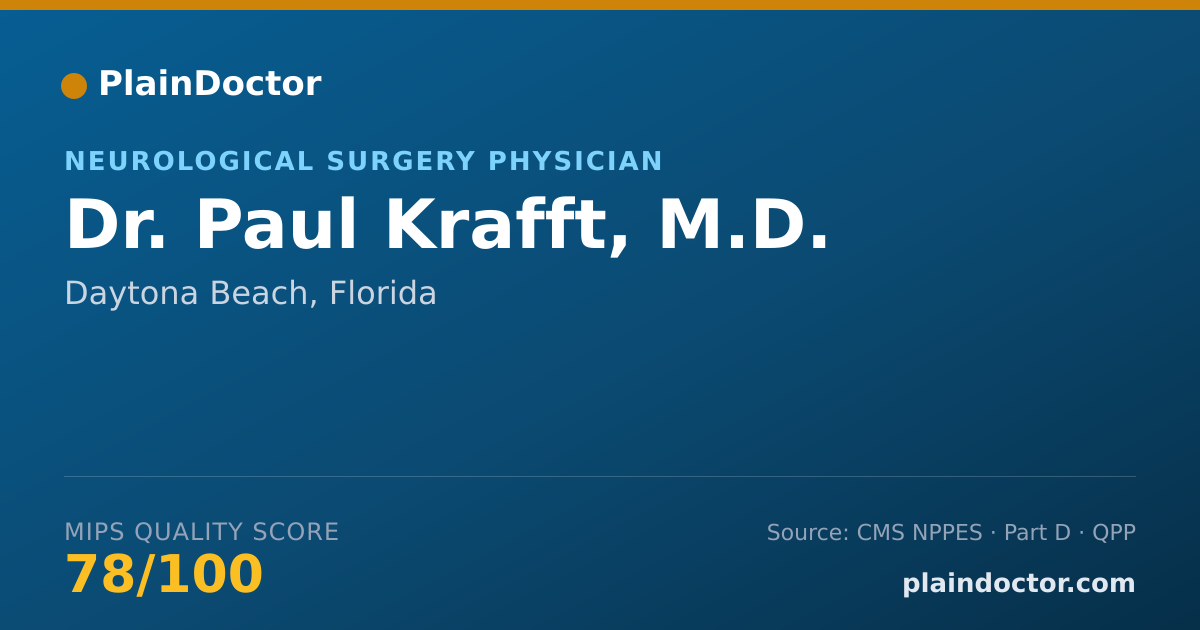 Shareable card for Paul Krafft, M.D. - Neurological Surgery Physician, Daytona Beach, FL
