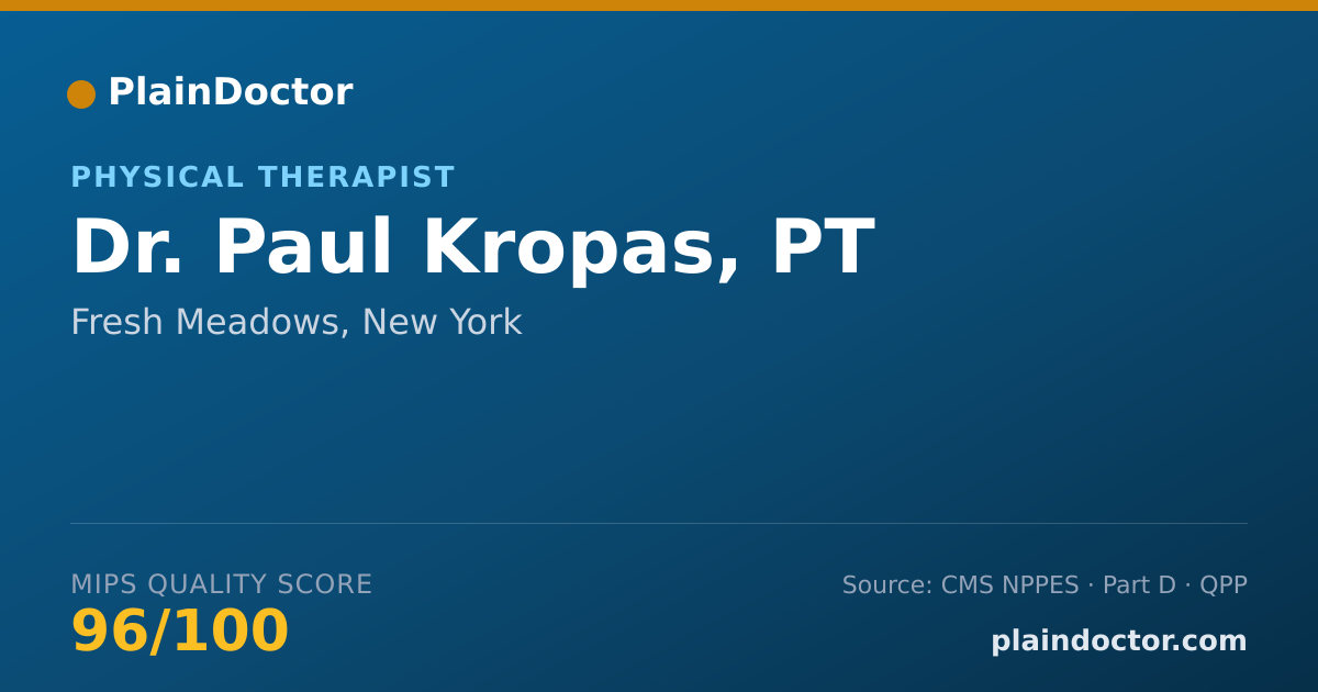 Shareable card for Paul Kropas, PT - Physical Therapist, Fresh Meadows, NY