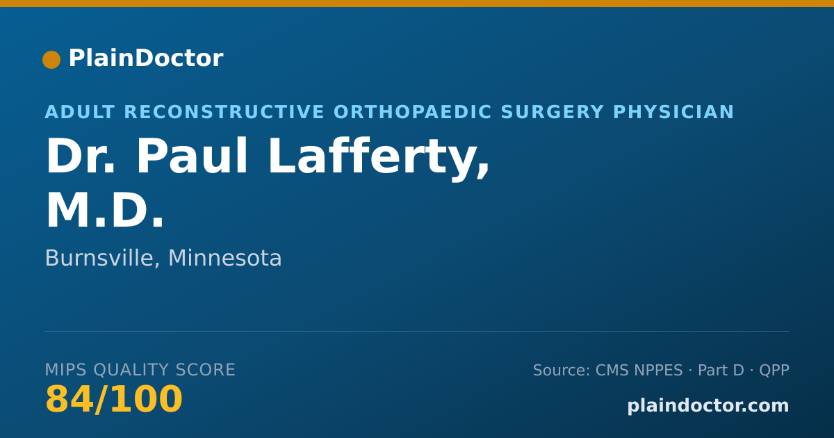 Shareable card for Paul Lafferty, M.D. - Orthopaedic Surgery Physician, Burnsville, MN