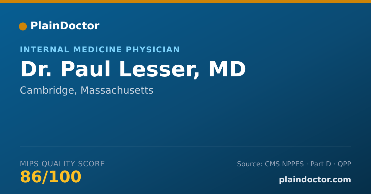 Shareable card for Paul Lesser, MD - Internal Medicine Physician, Cambridge, MA