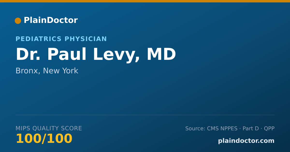Shareable card for Paul Levy, MD - Pediatrics Physician, Bronx, NY