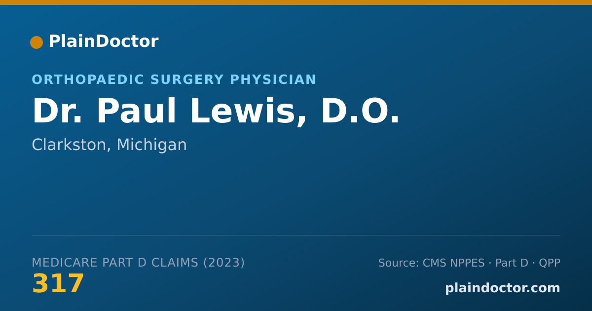 Shareable card for Paul Lewis, D.O. - Orthopaedic Surgery Physician, Clarkston, MI