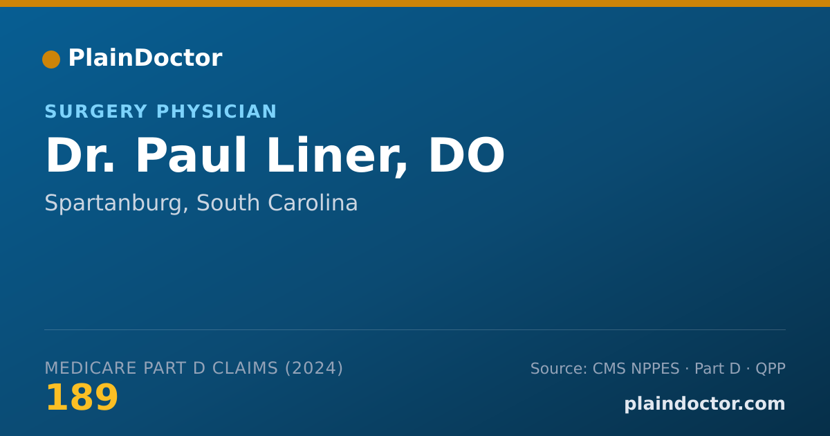 Shareable card for Paul Liner, DO - Surgery Physician, Spartanburg, SC
