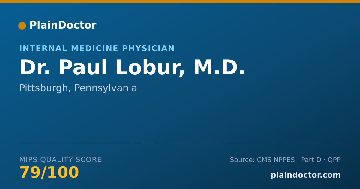 Shareable card for Paul Lobur, M.D. - Internal Medicine Physician, Pittsburgh, PA