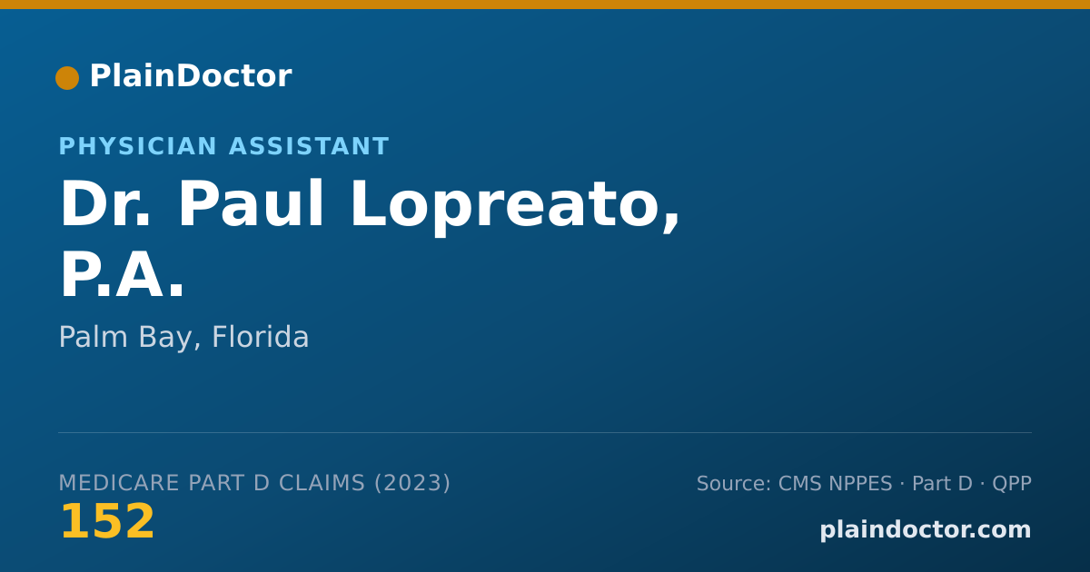 Shareable card for Paul Lopreato, P.A. - Physician Assistant, Palm Bay, FL