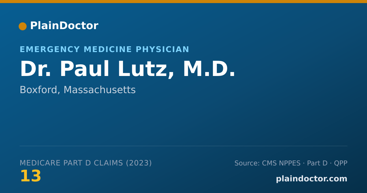 Shareable card for Paul Lutz, M.D. - Emergency Medicine Physician, Boxford, MA