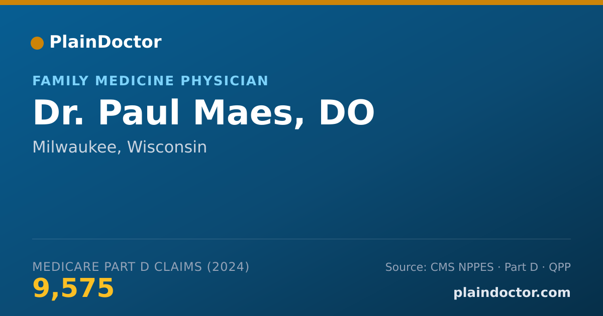 Shareable card for Paul Maes, DO - Family Medicine Physician, Milwaukee, WI